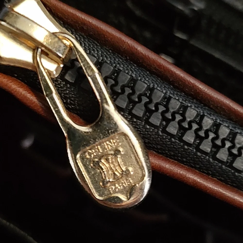 Celine Black and Brown Leather Portfolio/Briefcase
